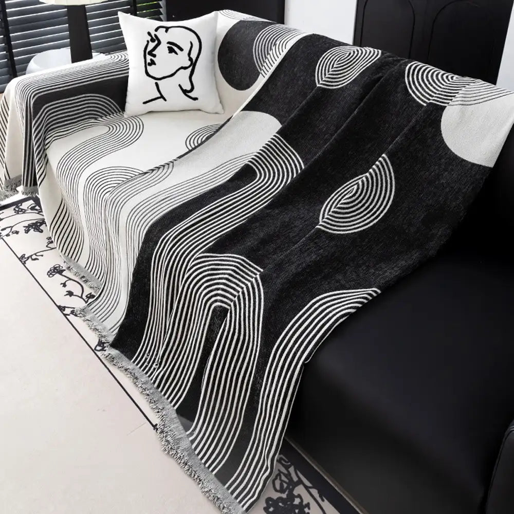 Geometric Striped Chenille Durable Sofa Protection Couch Cover - Cou... detail view 11 | Petix pet supplies for dogs and cats