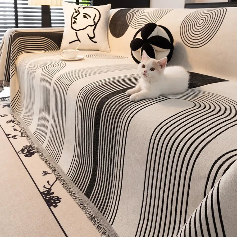 Geometric Striped Chenille Durable Sofa Protection Couch Cover... main product image | Petix pet supplies for dogs and cats