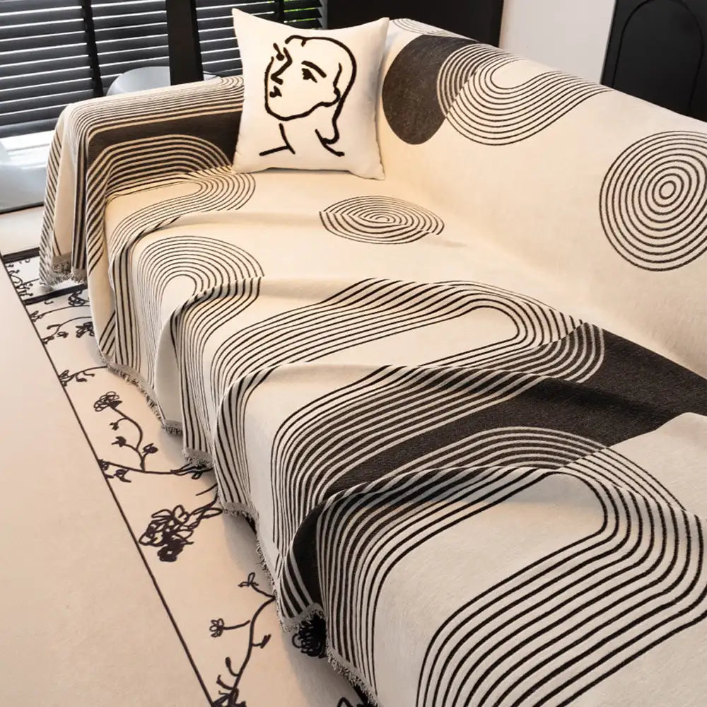 Geometric Striped Chenille Durable Sofa Protection Couch Cover - Couc... detail view 5 | Petix pet supplies for dogs and cats