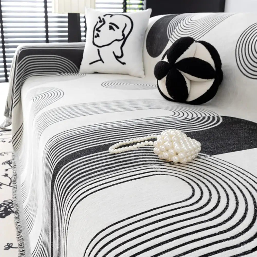 Geometric Striped Chenille Durable Sofa Protection Couch Cover - Couc... detail view 3 | Petix pet supplies for dogs and cats