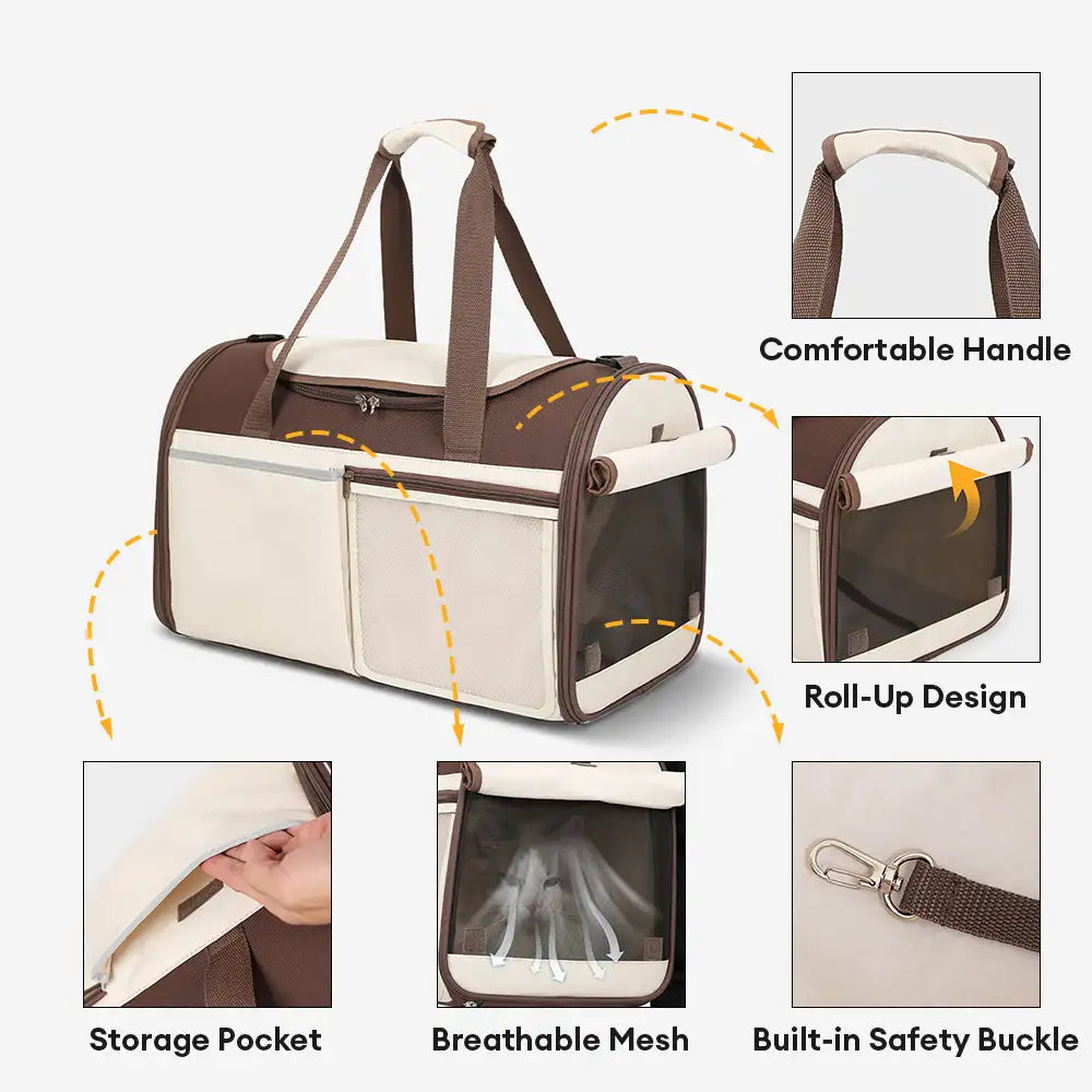 Handheld Crossbody Dog Cat Carrier Multi-Function Breathable Pet Carr... detail view 4 | Petix pet supplies for dogs and cats