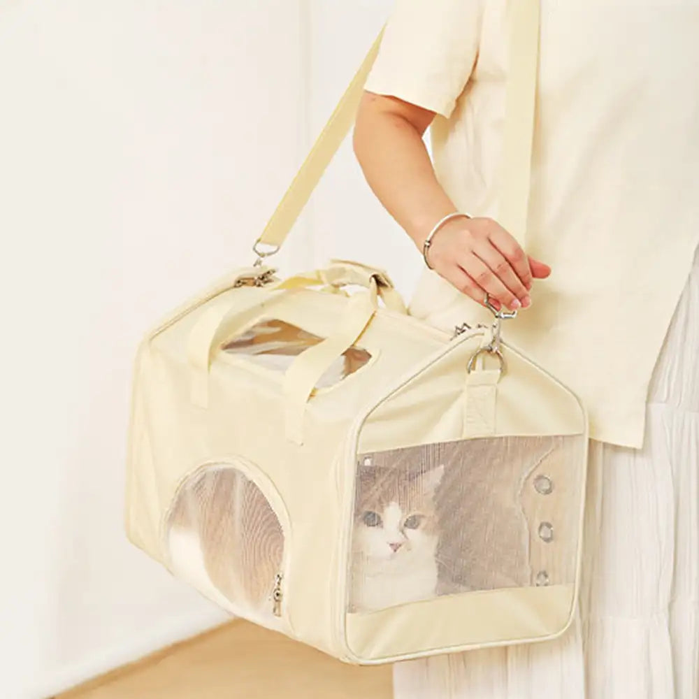 House-Shaped Breathable Foldable Cat Carrier Large Capacity Multi-Fun... detail view 3 | Petix pet supplies for dogs and cats