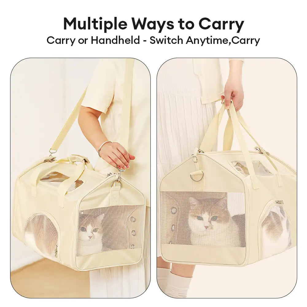 House-Shaped Breathable Foldable Cat Carrier Large Capacity Multi-Fun... detail view 6 | Petix pet supplies for dogs and cats