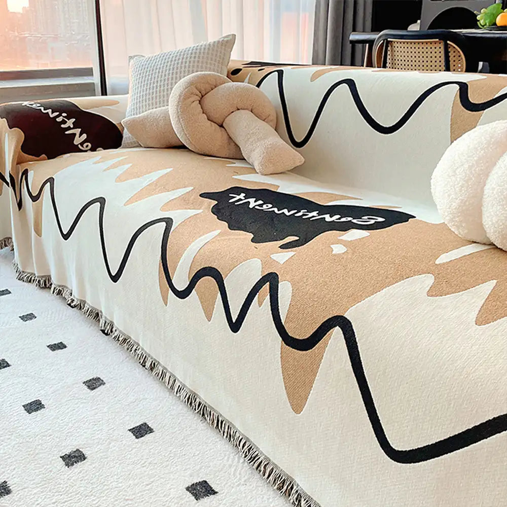 Ice Cream Wavy Chenille Scratch-Resistant Sofa Blanket Couch Cover... detail view 6 | Petix pet supplies for dogs and cats