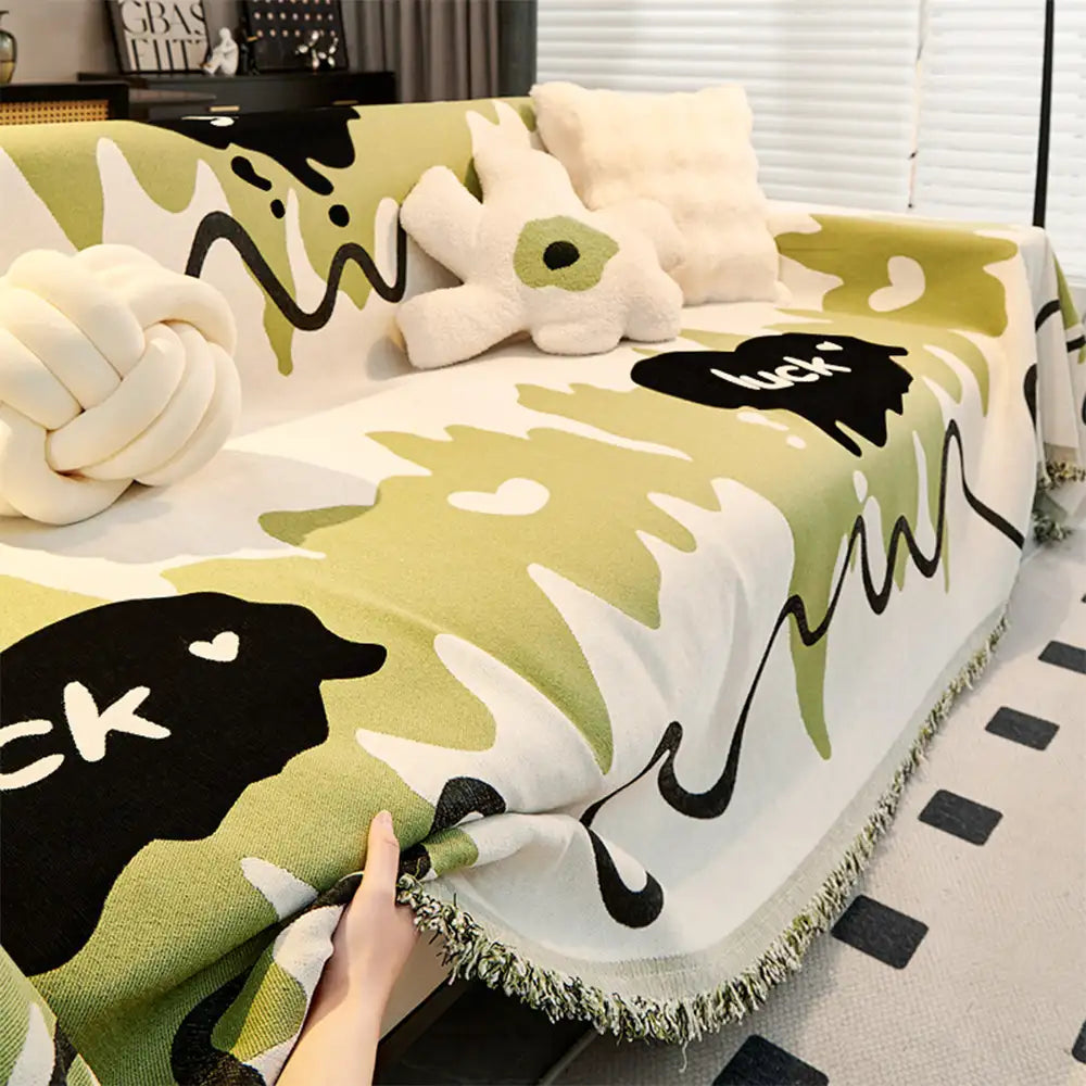 Ice Cream Wavy Chenille Scratch-Resistant Sofa Blanket Couch Cover... detail view 3 | Petix pet supplies for dogs and cats