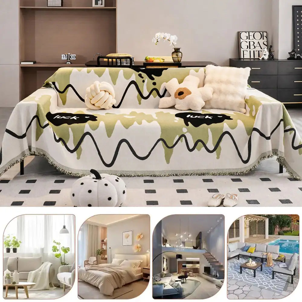 Ice Cream Wavy Chenille Scratch-Resistant Sofa Blanket Couch Cover... detail view 9 | Petix pet supplies for dogs and cats