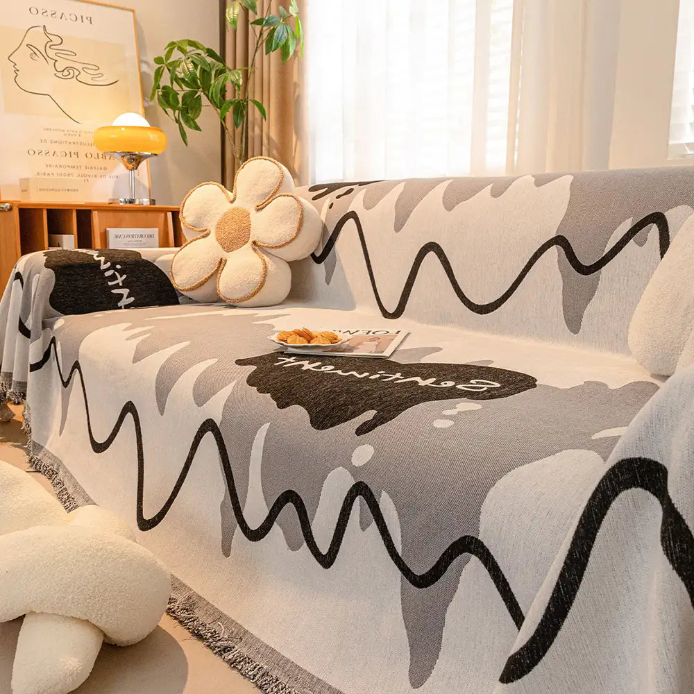 Ice Cream Wavy Chenille Scratch-Resistant Sofa Blanket Couch Cover... detail view 8 | Petix pet supplies for dogs and cats