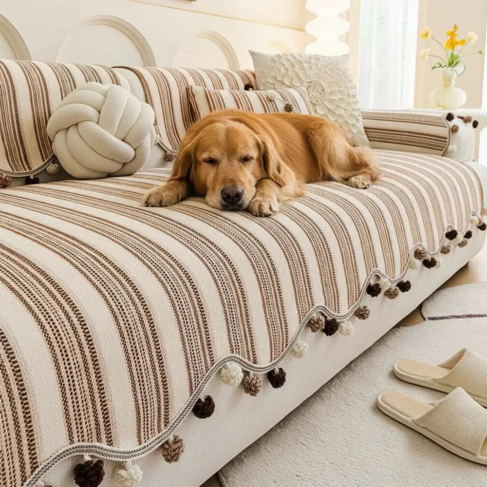 Irregular Contrast Color Chenille Skin-Friendly Non-Slip Sofa Protect... detail view 7 | Petix pet supplies for dogs and cats