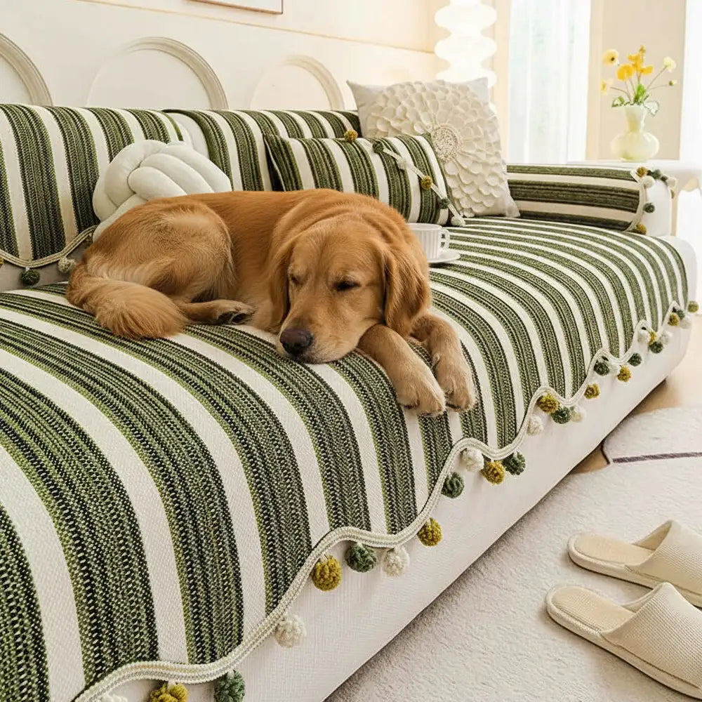 Irregular Contrast Color Chenille Skin-Friendly Non-Slip Sofa Protect... detail view 4 | Petix pet supplies for dogs and cats