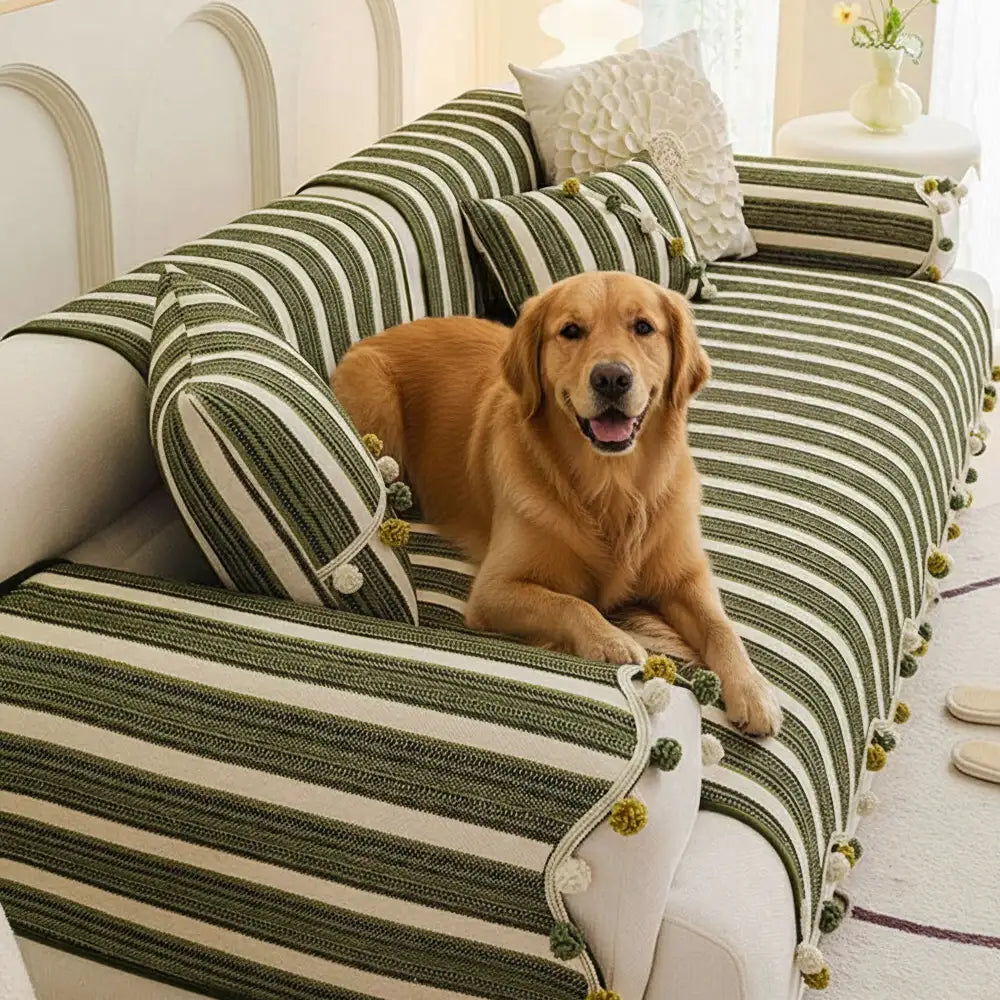 Irregular Contrast Color Chenille Skin-Friendly Non-Slip Sofa Protect... detail view 3 | Petix pet supplies for dogs and cats