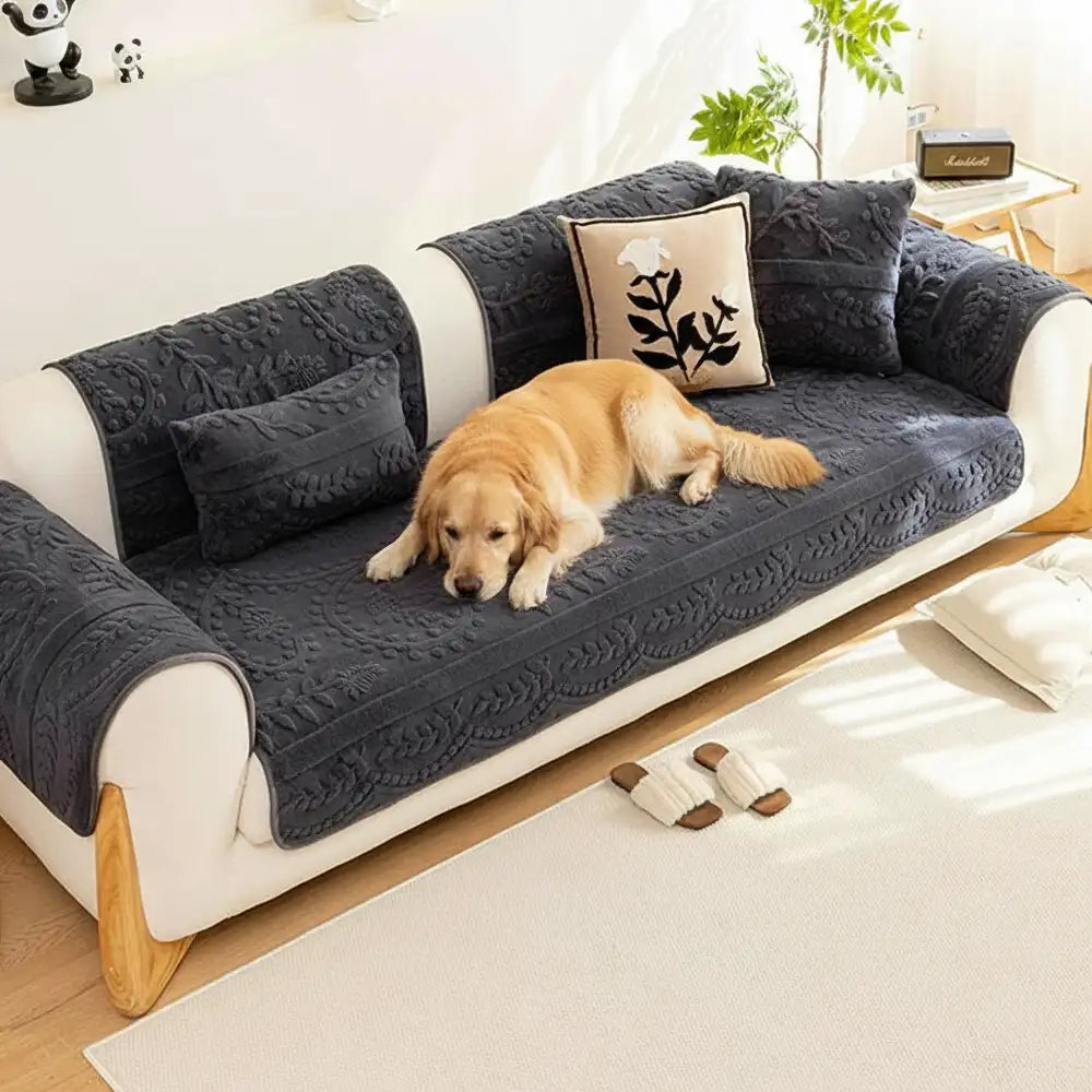 Jacquard Plush Comfortable Scratch-Resistant Non-Slip Couch Cover... detail view 11 | Petix pet supplies for dogs and cats