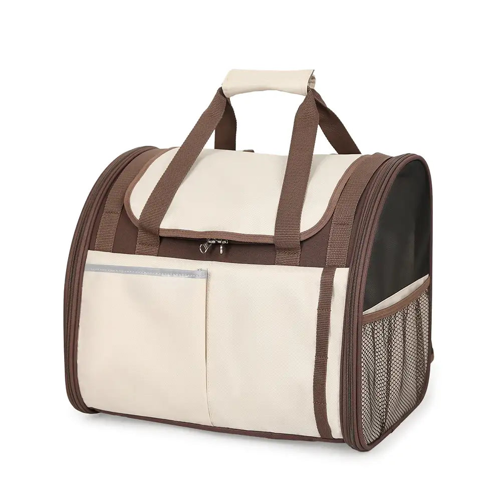 Large Capacity Breathable Foldable Pet Backpack Carrier... lifestyle and size view 14 | Petix pet supplies for dogs and cats