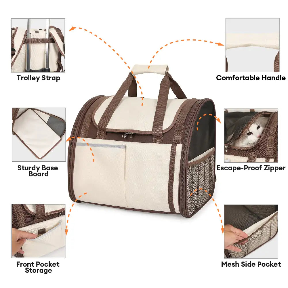 Large Capacity Breathable Foldable Pet Backpack Carrier for Travel Sa... detail view 4 | Petix pet supplies for dogs and cats