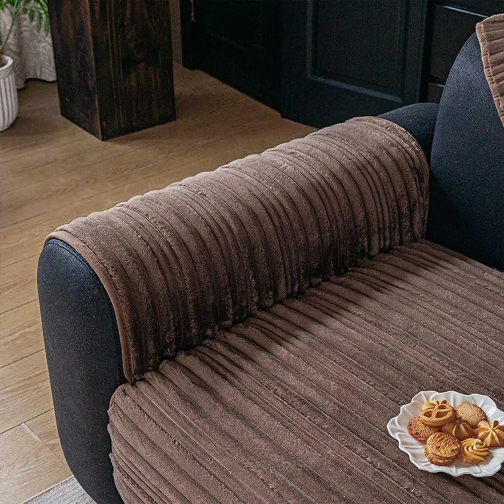 Modern Asymmetrical Stripes Soft Plush Non-Slip Couch Cover - Couch C... detail view 4 | Petix pet supplies for dogs and cats