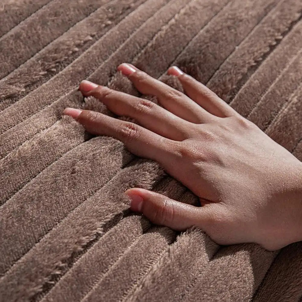Modern Asymmetrical Stripes Soft Plush Non-Slip Couch Cover - Couch C... detail view 8 | Petix pet supplies for dogs and cats