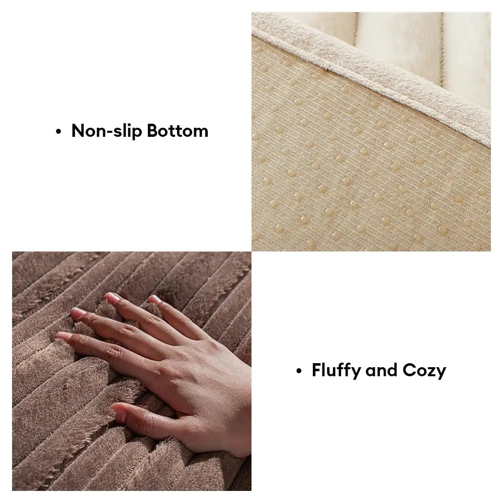 Modern Asymmetrical Stripes Soft Plush Non-Slip Couch Cover - Couch... detail view 11 | Petix pet supplies for dogs and cats