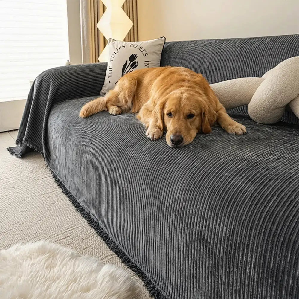 Modern Classic Scratch-Resistant Chenille Sofa Blanket Washable Couch... detail view 4 | Petix pet supplies for dogs and cats
