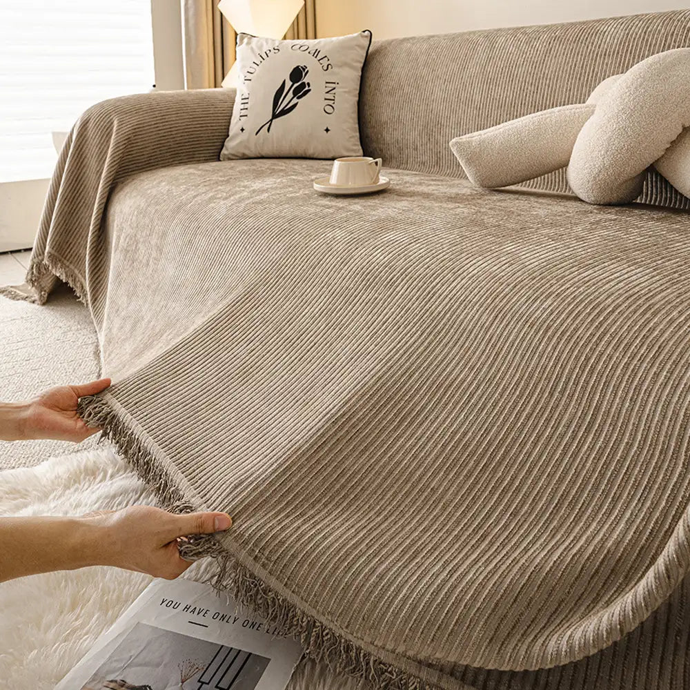 Modern Classic Scratch-Resistant Chenille Sofa Blanket Washable Couch... detail view 6 | Petix pet supplies for dogs and cats