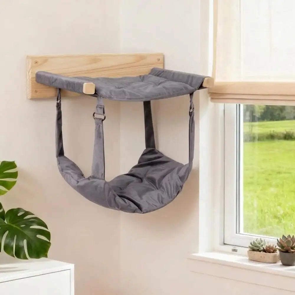 Modern Wooden Double-Layer Cat Wall Hammock for Lounging - Cat Beds detail view 11 | Petix pet supplies for dogs and cats
