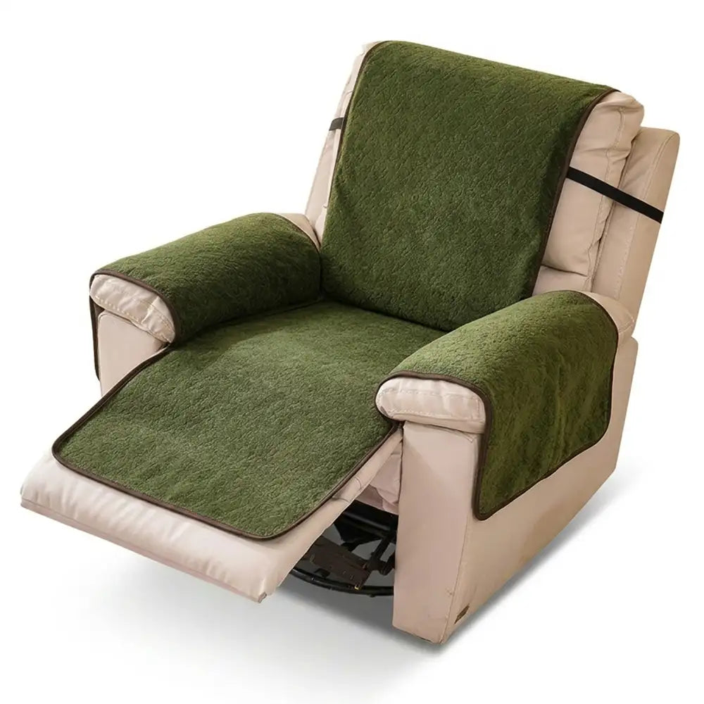 Chenille Scratch-Resistant Recliner Couch Cover With Straps - Snowfl... detail view 15 | Petix pet supplies for dogs and cats