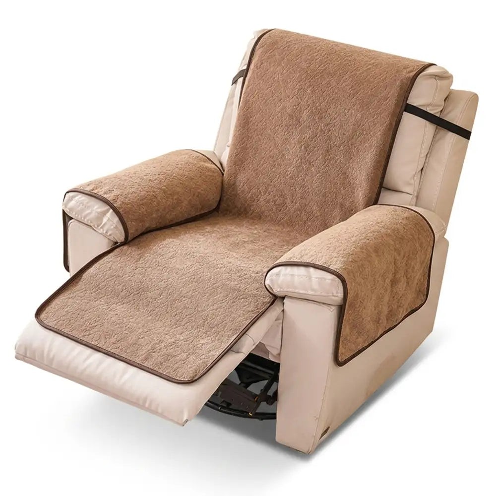 Chenille Scratch-Resistant Recliner Couch Cover With Straps - Snowfl... detail view 17 | Petix pet supplies for dogs and cats