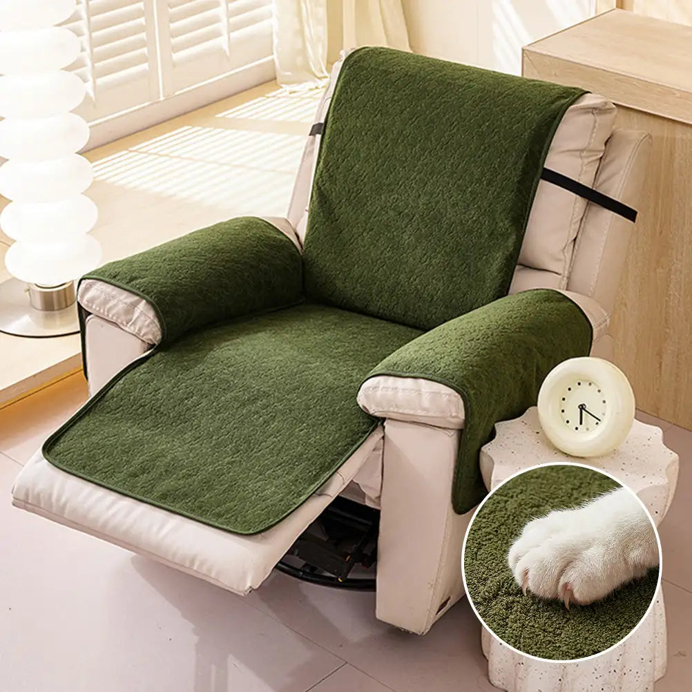 Chenille Scratch-Resistant Recliner Couch Cover With Straps - Sn... main product image | Petix pet supplies for dogs and cats