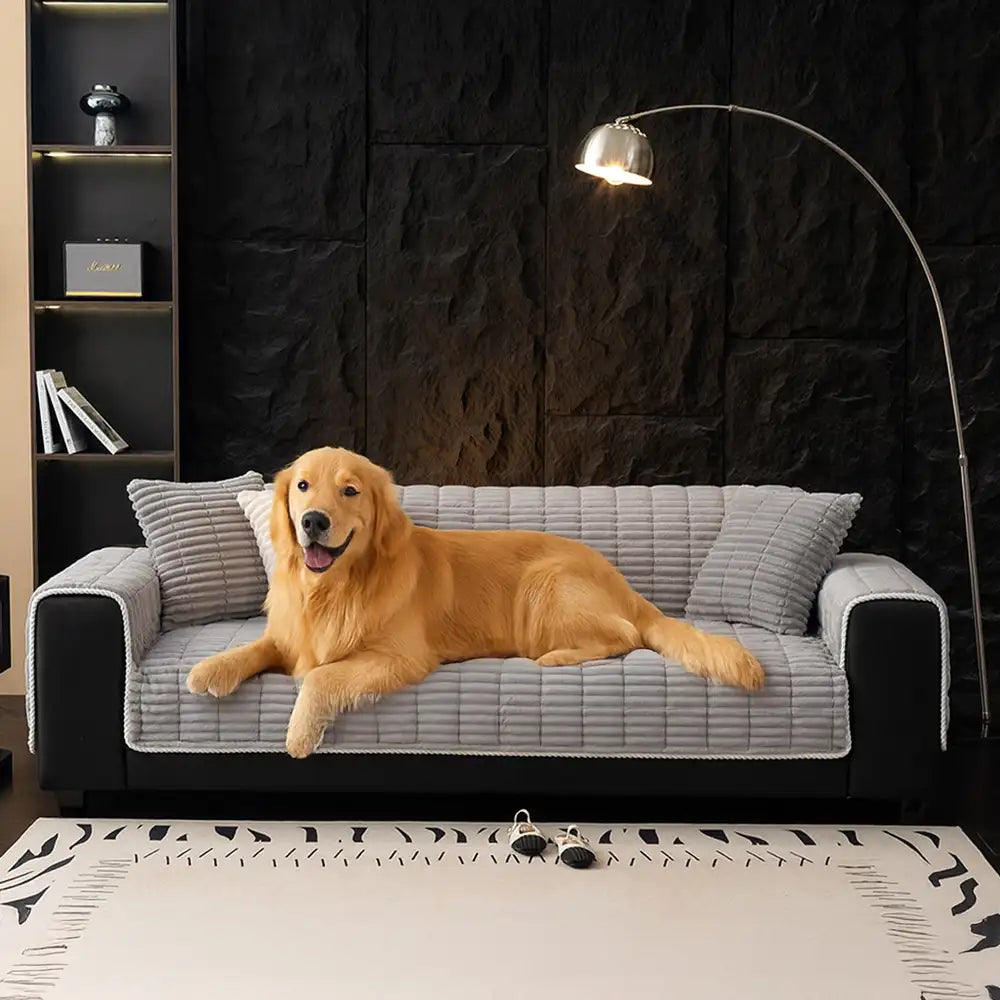 One-Piece Cozy Flannel Sofa Protection Non-Slip Recliner Couch Cover... detail view 16 | Petix pet supplies for dogs and cats