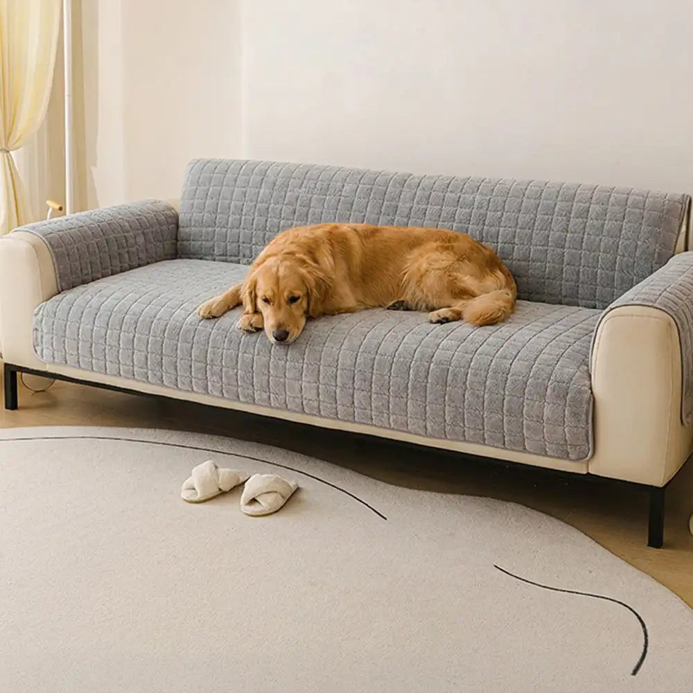 One-Piece Soft Pet-Friendly Short Plush Sofa Protection Non-Slip Cou... detail view 11 | Petix pet supplies for dogs and cats