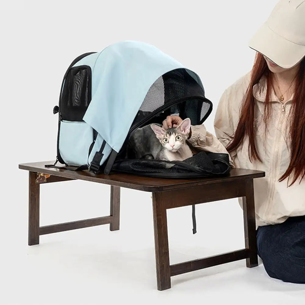 Outdoor Travel Expandable Breathable Cat Carrier Backpack with Sunsh... detail view 11 | Petix pet supplies for dogs and cats