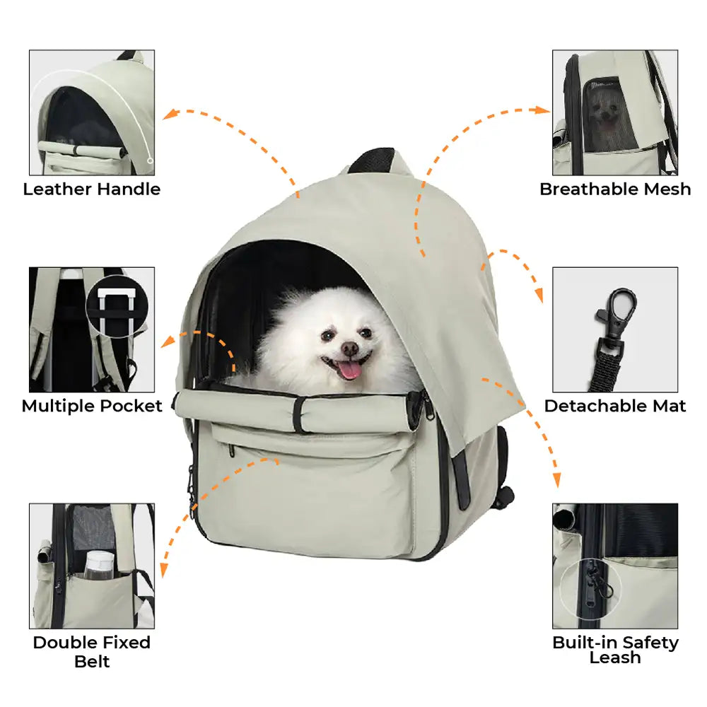Outdoor Travel Expandable Breathable Cat Carrier Backpack with Sunsha... detail view 4 | Petix pet supplies for dogs and cats