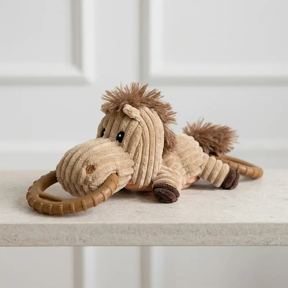 Interactive dog chew toy in horse shape for aggressive chewers, Petix pet supplies