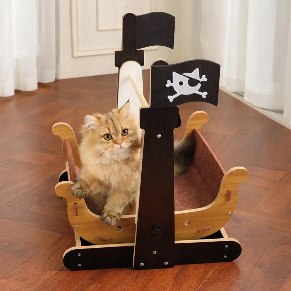 Pirate Ship Rocking Chair Cat Hammock Cat Scratching Board - Cat... main product image | Petix pet supplies for dogs and cats