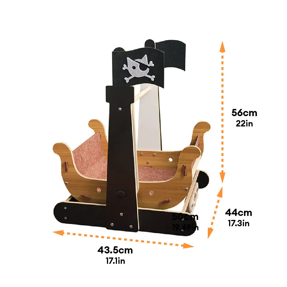Pirate Ship Rocking Chair Cat Hammock Cat Scratching Board - Cat Tree detail view 5 | Petix pet supplies for dogs and cats