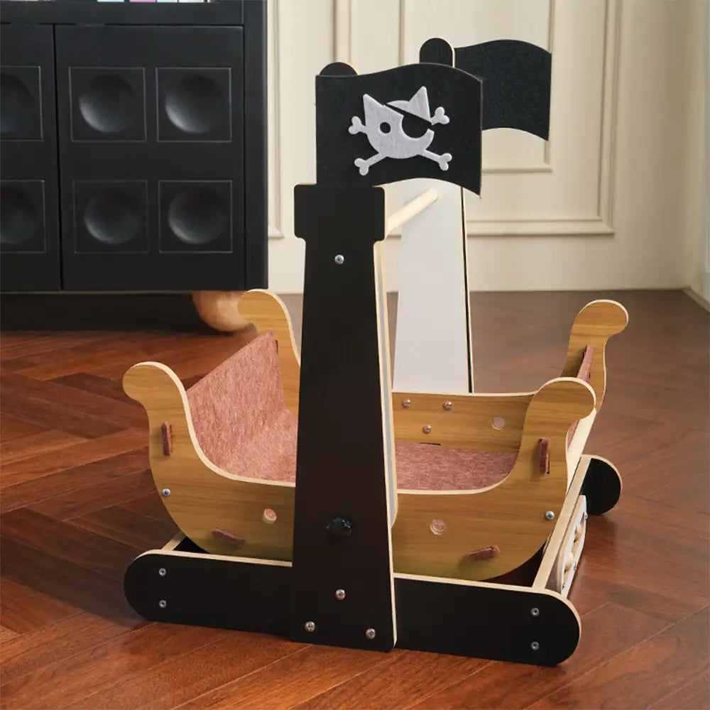 Pirate Ship Rocking Chair Cat Hammock Cat Scratching Board - Cat Tree detail view 3 | Petix pet supplies for dogs and cats