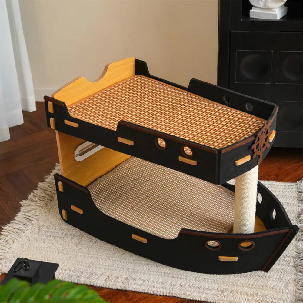 Pirate Ship Sisal Scratch-resistant Double-Layer Cat Bed Cat Scratchi... detail view 2 | Petix pet supplies for dogs and cats