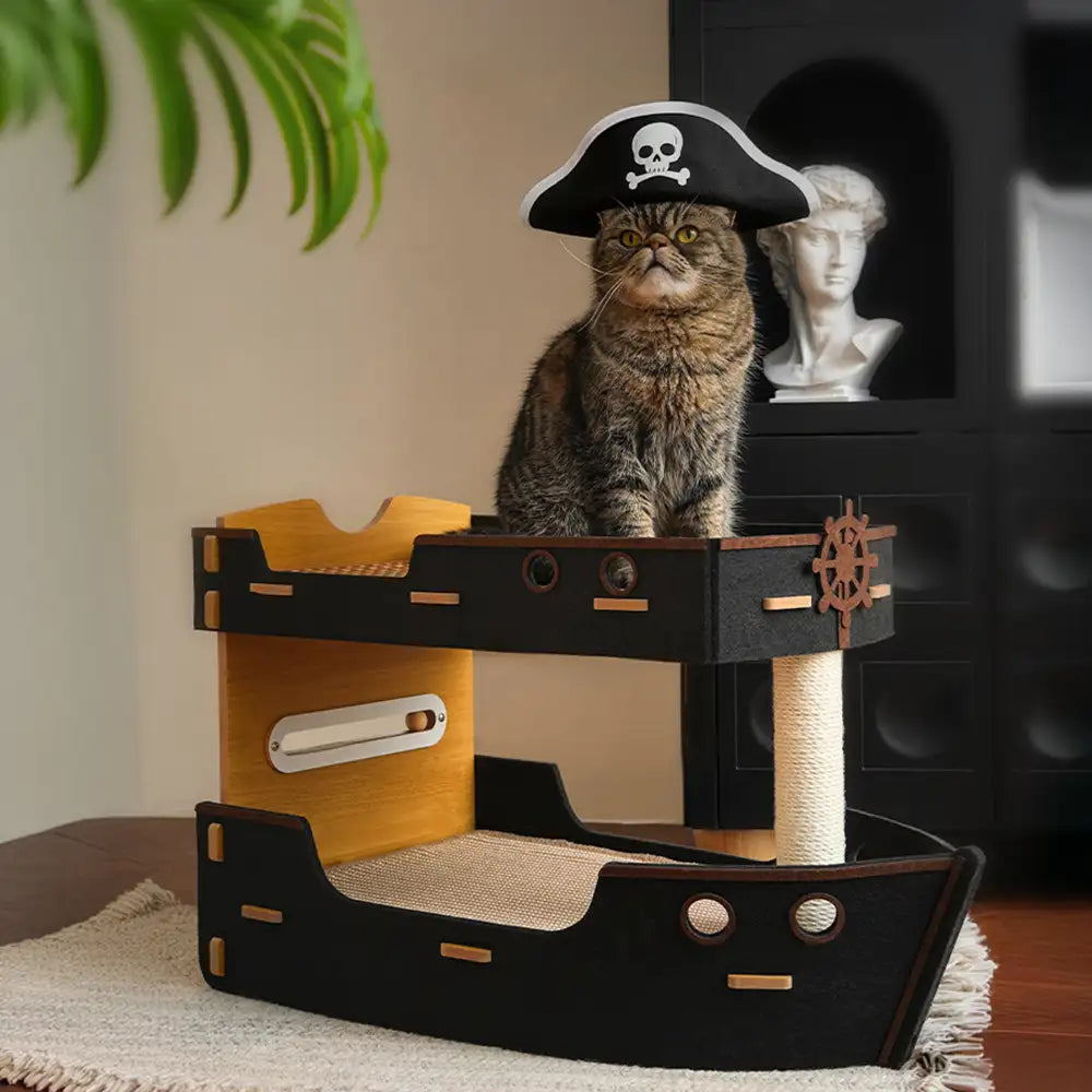 Pirate Ship Sisal Scratch-resistant Double-Layer Cat Bed Cat Scratchi... detail view 3 | Petix pet supplies for dogs and cats