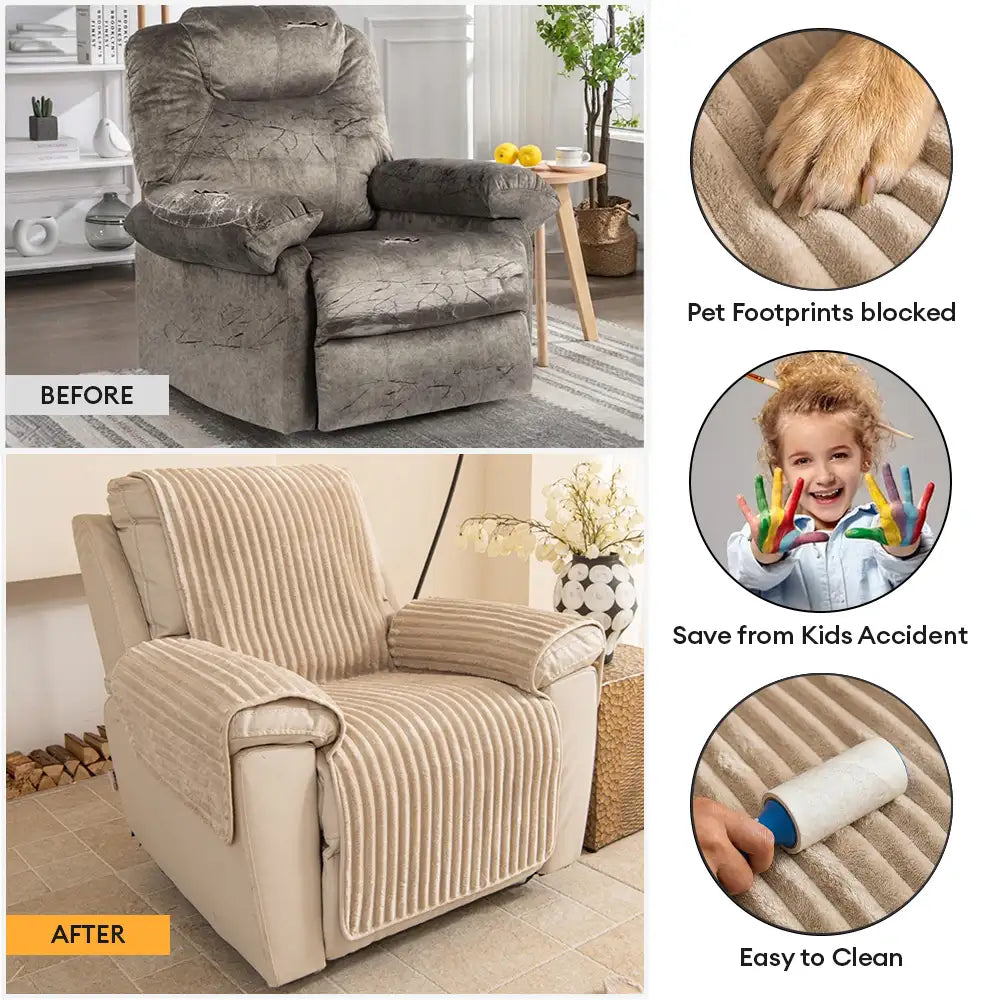 Plush Pet-Friendly Non-Slip One-Piece Couch Cover Recliner Couch Cove... detail view 5 | Petix pet supplies for dogs and cats