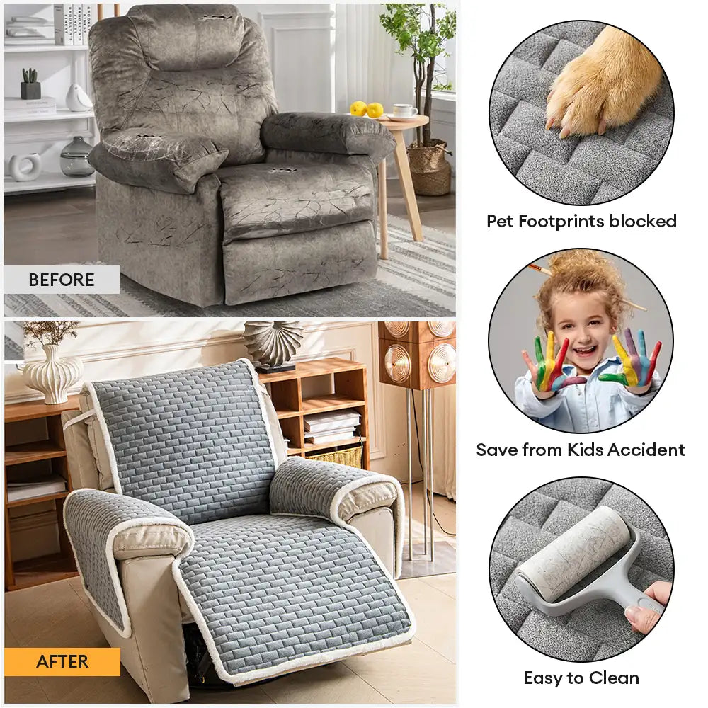 One-Piece Plush Scratch-Resistant Couch Covers with Elastic Straps... detail view 5 | Petix pet supplies for dogs and cats