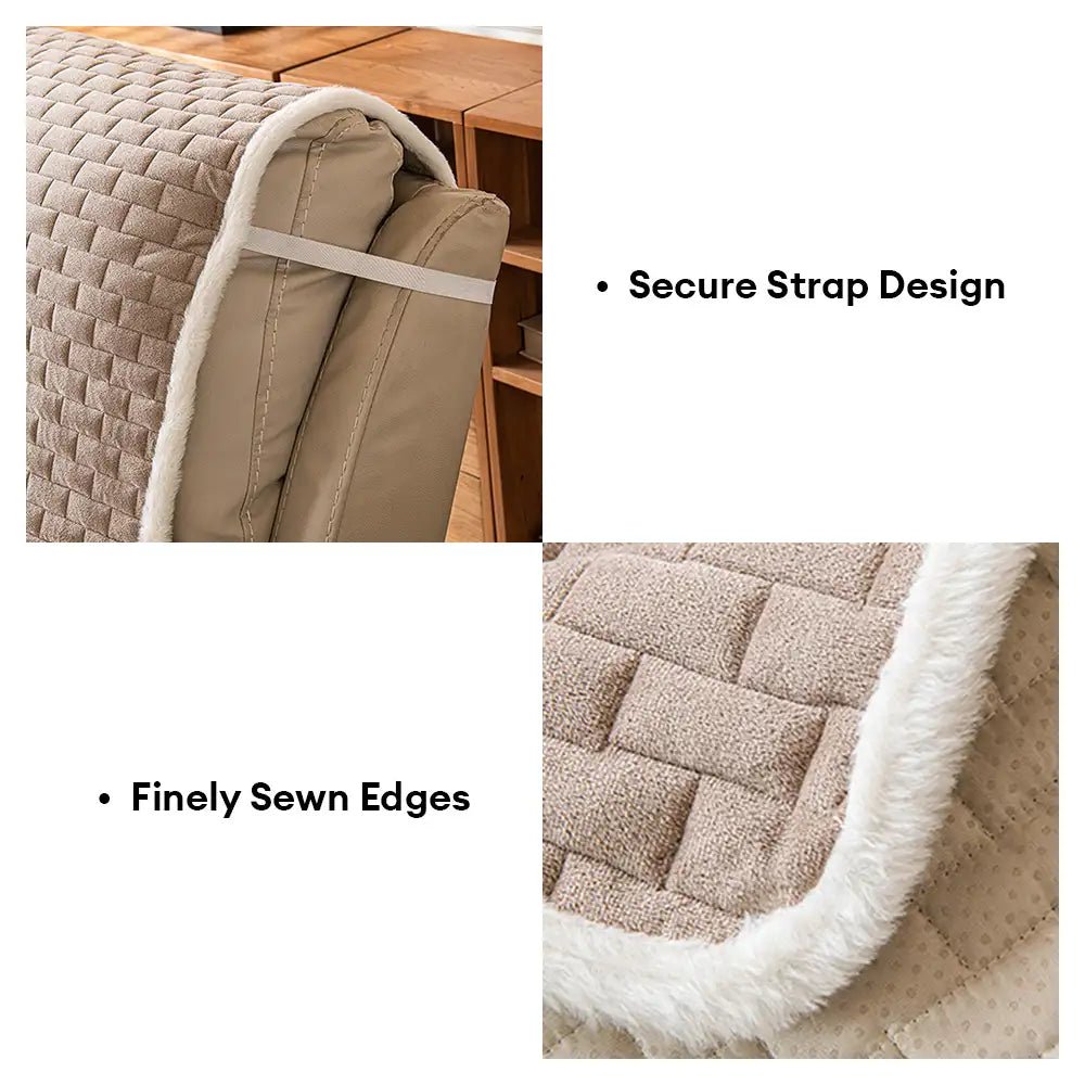 One-Piece Plush Scratch-Resistant Couch Covers with Elastic Straps... detail view 6 | Petix pet supplies for dogs and cats