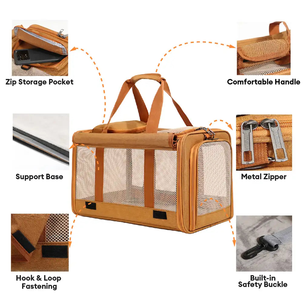 Airline Approved Portable Breathable Expandable Large-Capacity Cat Ca... detail view 5 | Petix pet supplies for dogs and cats