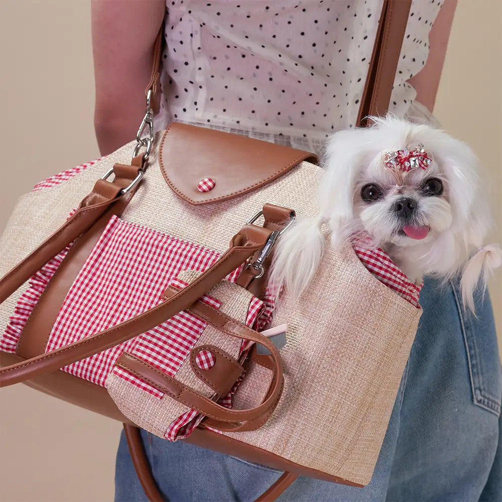 Portable Faux Woven Water-Repellent Dog Cat Carrier Pet Carrier Bag... detail view 11 | Petix pet supplies for dogs and cats
