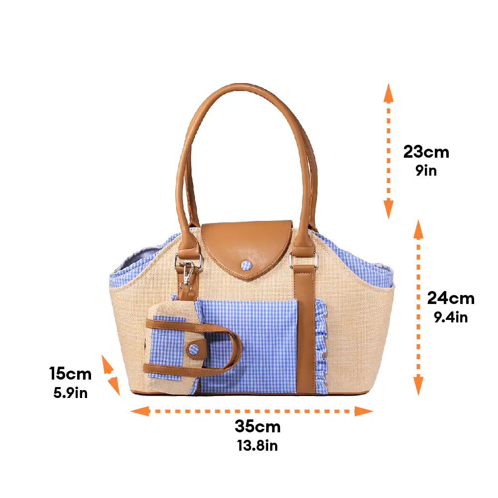 Portable Faux Woven Water-Repellent Dog Cat Carrier Pet Carrier Bag w... detail view 8 | Petix pet supplies for dogs and cats