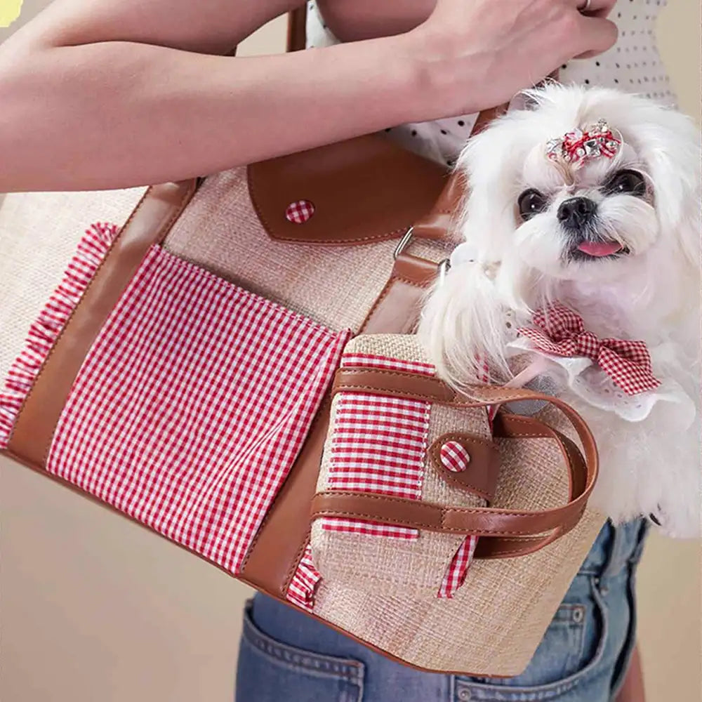 Portable Faux Woven Water-Repellent Dog Cat Carrier Pet Carrier Bag... detail view 10 | Petix pet supplies for dogs and cats