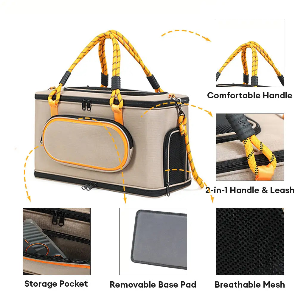 Portable Airline Approved Breathable Cat Carrier Bag for Travel - Pet... detail view 4 | Petix pet supplies for dogs and cats