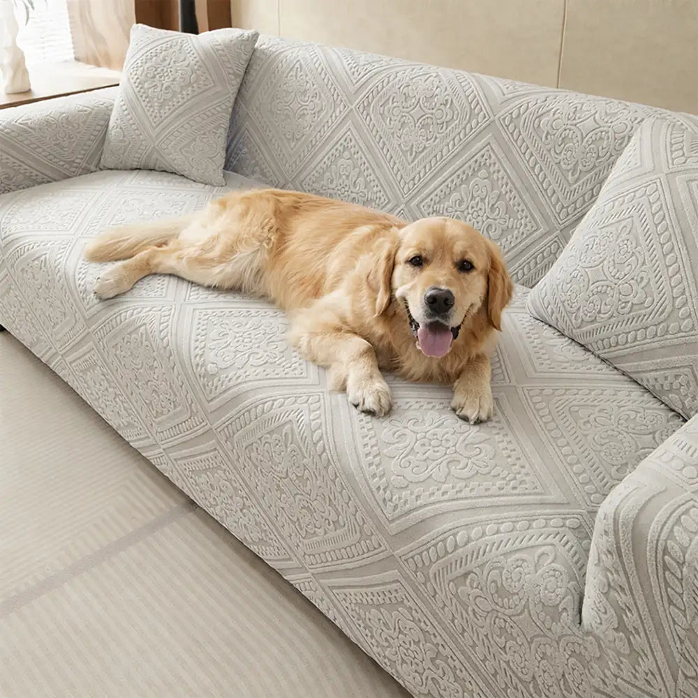 Retro Jacquard Pattern Full-Coverage Sofa Protector Magic Couch Cover... detail view 2 | Petix pet supplies for dogs and cats