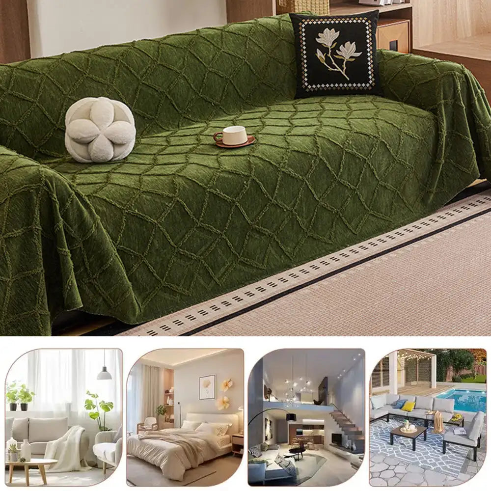 Retro Jungle Jacquard Chenille Anti-Scratch Sofa Protector Couch Cove... detail view 7 | Petix pet supplies for dogs and cats