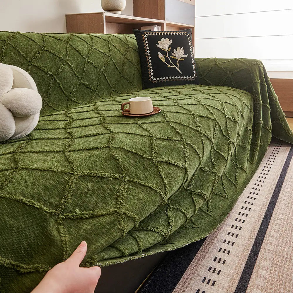 Retro Jungle Jacquard Chenille Anti-Scratch Sofa Protector Couch Cov... detail view 11 | Petix pet supplies for dogs and cats