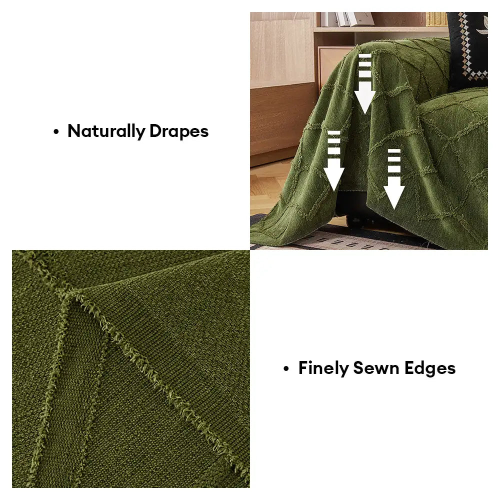 Retro Jungle Jacquard Chenille Anti-Scratch Sofa Protector Couch Cove... detail view 5 | Petix pet supplies for dogs and cats