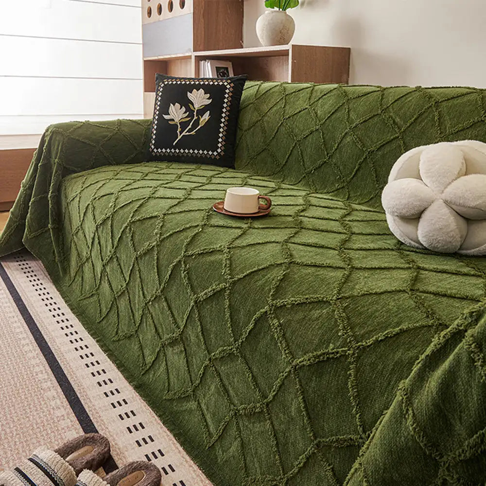 Retro Jungle Jacquard Chenille Anti-Scratch Sofa Protector Couch Cove... detail view 6 | Petix pet supplies for dogs and cats