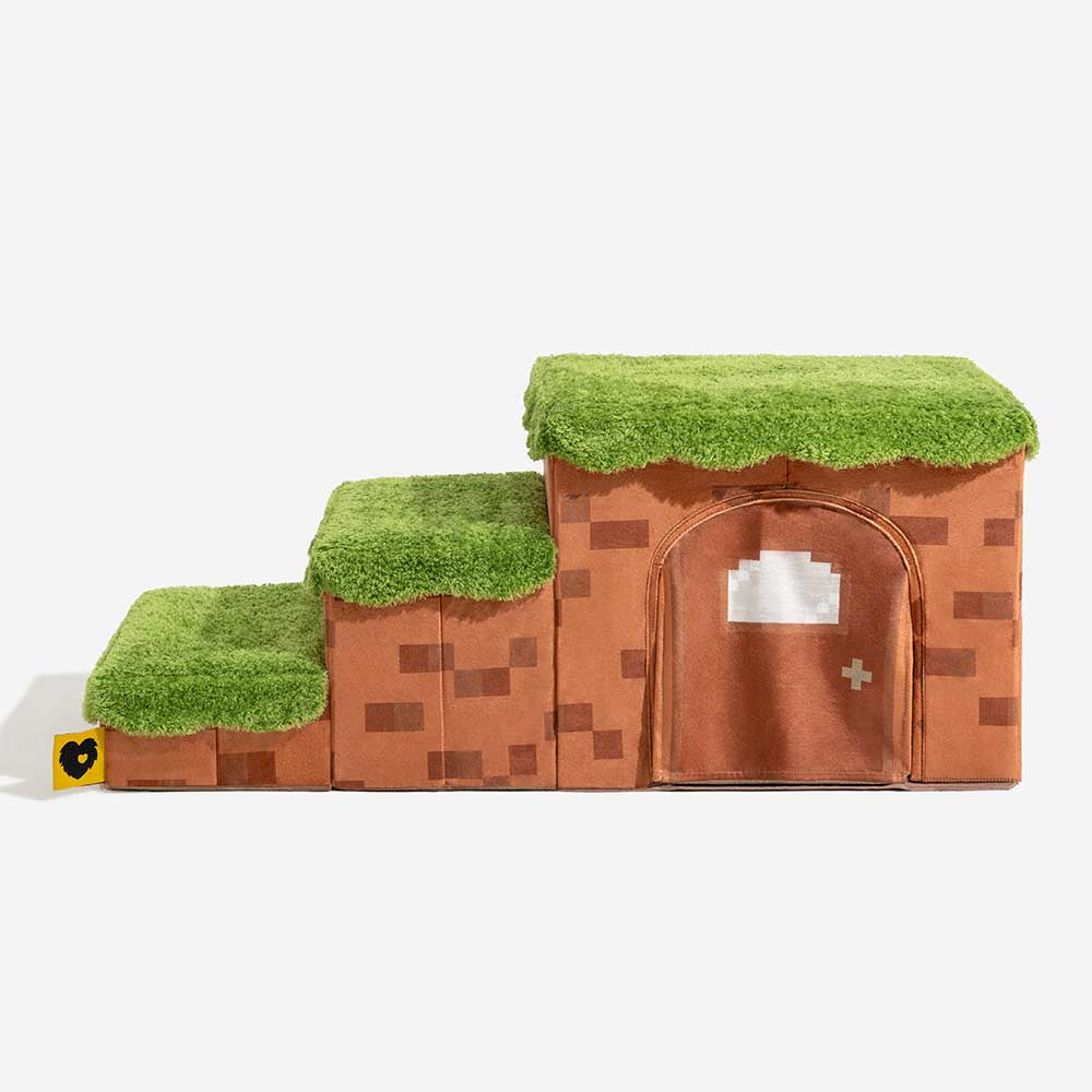 Retro Pixel Handcrafted Foldable Pet Stairs With Storage - Blocky Pa... detail view 20 | Petix pet supplies for dogs and cats